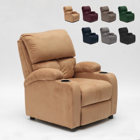 Laura Recliner Chair with Footrest made of Soft Microfibre Promotion