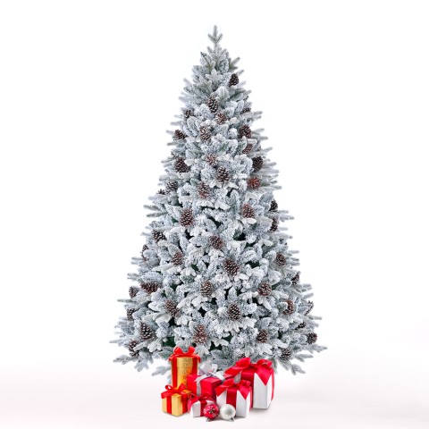 Artificial Christmas tree 210cm tall with fake snow and pine cones Bildsberg Promotion