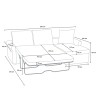 Modern 3-seater corner sofa bed with removable cover Lapislazzuli Plus 