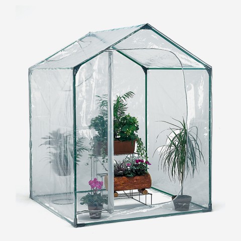 Balcony greenhouse for plants and flowers 153x153xh210cm PVC steel Mimosa M Promotion