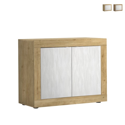 Mobile sideboard 114x42cm wood 2 doors white Sedis BW Basic Promotion