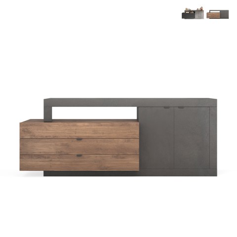 Madia credenza 2 doors 3 drawers modern design 200x82x42cm Milton Promotion