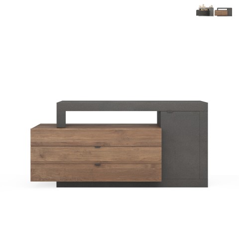 Modern living room mobile sideboard 160x82x42cm 1 door 3 drawers Rebel Promotion
