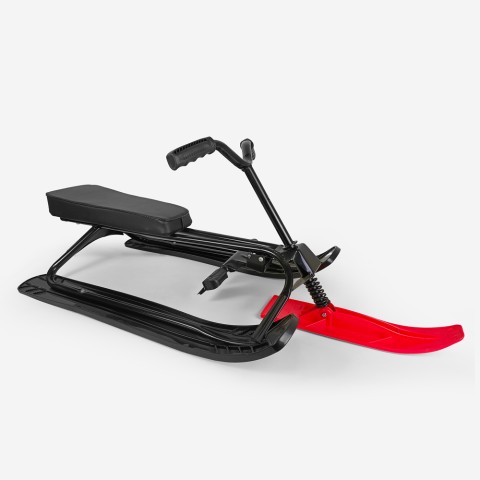 Sporty snow sled with handlebars, brakes, and pedals Dasher Promotion