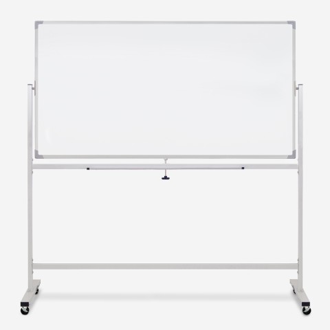 Magnetic whiteboard 180x90cm with double-sided rotating wheels Albert XL. Promotion