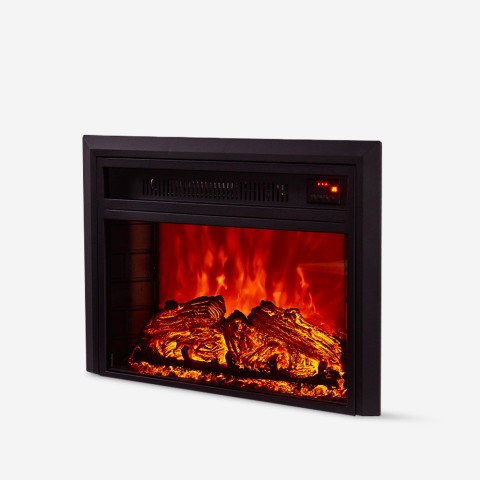 Inset wall electric fireplace 66.5x18x49h LED flame light 1500W Lund Promotion