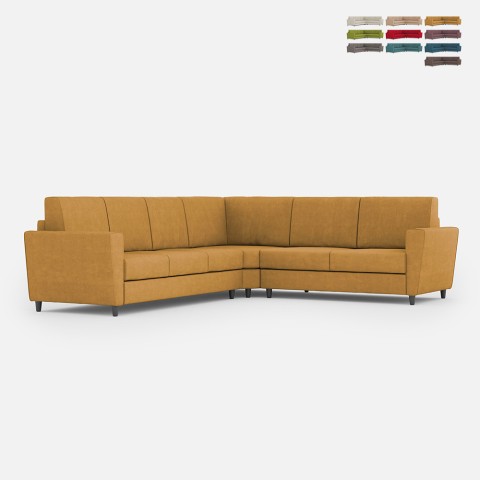 Living room sectional sofa 6 seats modern fabric 288x248cm Yasel 18AG Promotion