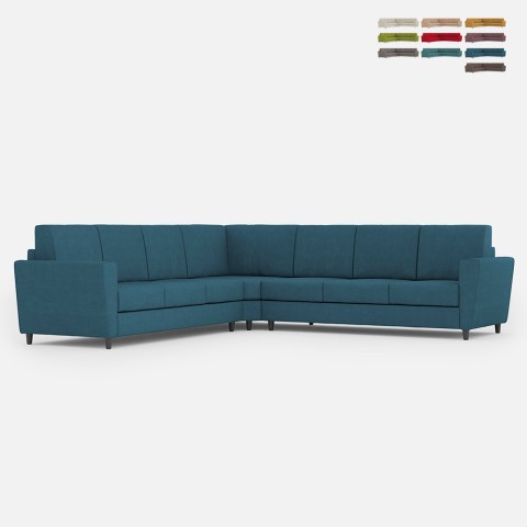 Large modern 7-seater corner sofa in fabric 288x288cm Yasel 218AG Promotion