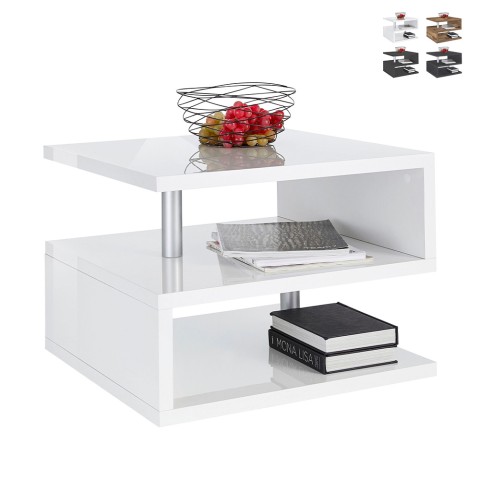 Modern elegant coffee table with 2 shelves Zeta 55 Promotion