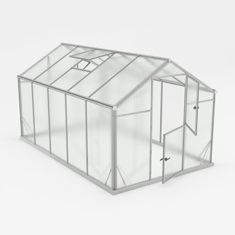 Garden greenhouse in polycarbonate and aluminum 220x360-430-500x205h Sanus L. Promotion