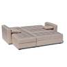 3-seater corner sofa bed with peninsula and storage pouf Madreperla ready for bed Choice Of