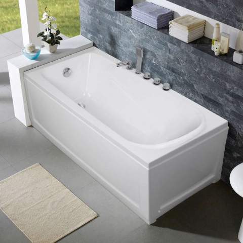 Recessed Bathtub in Acrylic Fibreglass and Stainless Steel Design Ozone Promotion