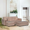 3-seater corner sofa bed with peninsula and storage pouf Madreperla ready for bed 