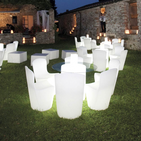 Luminous modern design chair for kitchen bar restaurant and garden SLIDE Zoe Rgb Promotion