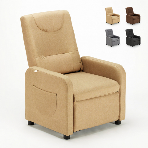 Anna Design Relaxing Recliner Armchair with Fabric Footstool Promotion