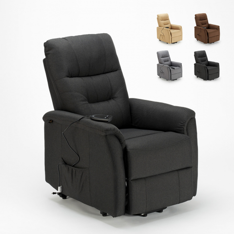 Electric fabric reclining relaxation armchair with lifter Marie Promotion