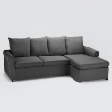 Modern 3-seater corner sofa bed with removable cover Lapislazzuli Plus Offers