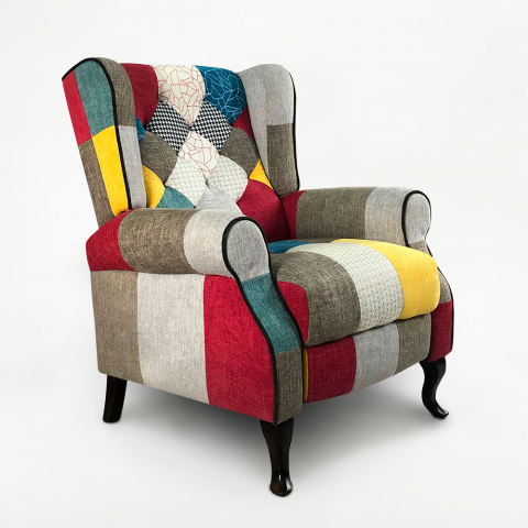 Relaxing reclining armchair patchwork bergère Throne modern design Promotion