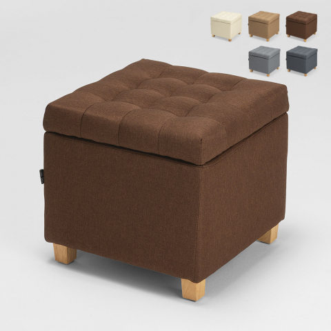Storage pouf footstool with cushions covered in quilted fabric Coffree Promotion