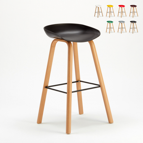 Towerwood Bar & Kitchen Stool Made Of Metal And Eco Wood Promotion