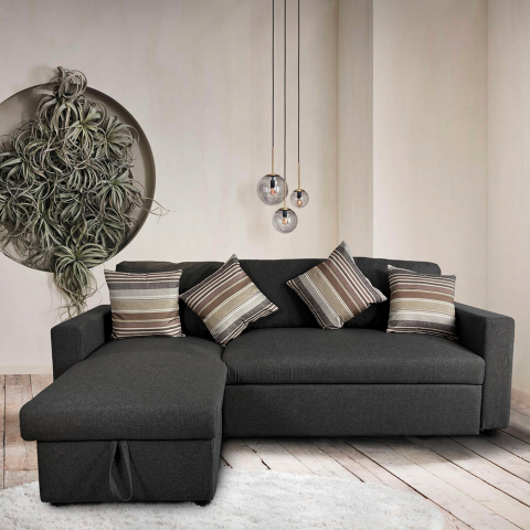 3 seater fabric sofa bed with peninsula and storage unit Positis design Promotion