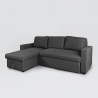 3 seater fabric sofa bed with peninsula and storage unit Positis design On Sale