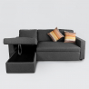 3 seater fabric sofa bed with peninsula and storage unit Positis design Offers