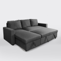 3 seater fabric sofa bed with peninsula and storage unit Positis design Sale