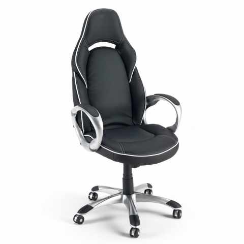 Racing Style Office Chair with Ergonomic Design Adjustable Height Eco Leather Classic Promotion