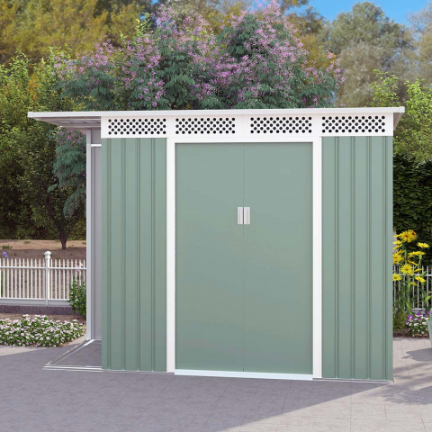 Garden shed galvanized sheet metal green toolbox Tyrol NATURE 257X142x184cm Promotion