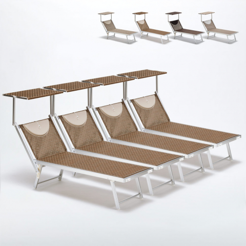 4 Santorini Limited Edition aluminium beach sun loungers Promotion