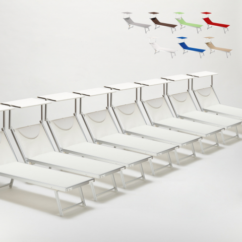 Set of 20 Santorini Folding Sun Loungers With Headrest And Adjustable Backrest