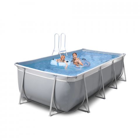 New Plast 395x265 H125 rectangular complete above ground pool Futura 400 gray Promotion