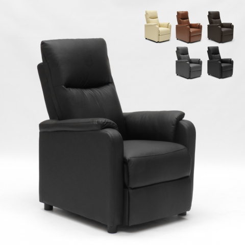 Giulia Recliner Relax Chair with integrated Footrest made of High-Quality Eco Leather Promotion