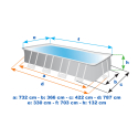 Intex 26364 ex 26362 Ultra Xtr Frame Above Ground Pool Rectangular 732x366x132 Cost
