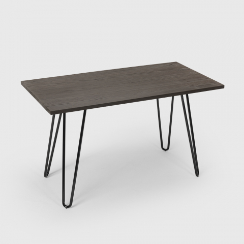 Industrial dining table 120x60 design tolix metal wood rectangularPrandium Promotion