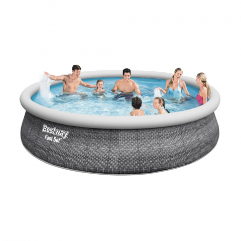 Bestway 57372 Fast Set Round Above Ground Swimming Pool 457x107 cm Promotion