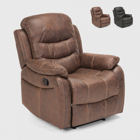 Reclining eco-leather relax armchair with footrest Panama Promotion