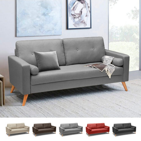 Modern Design Sofa Scandinavian Style Fabric 3 Seater for Living Room and Kitchen Aquamarine Promotion