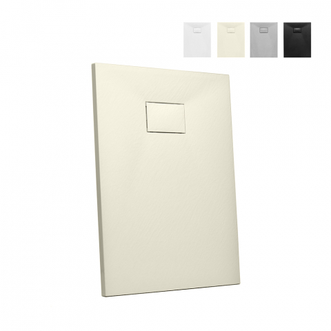 Resin modern shower tray 100x70 with flush floor mounting Stone Promotion