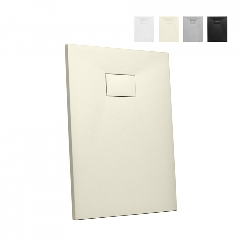 Resin modern shower tray 100x80 with flush floor mounting Stone Promotion