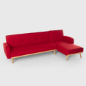 3-seater clic clac corner sofa bed in reclining Nordic design fabric Palmas On Sale