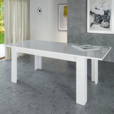 Jesi Long modern design white extendable 160-210x90cm dining table console Promotion