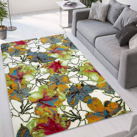 Modern design multicoloured floral rug for living room Milano MUL008 Promotion
