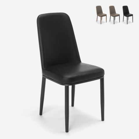 Design chairs for kitchen bar restaurant leatherette and metal Baden Promotion