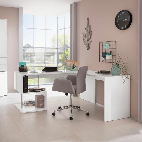 Corner office desk modern design studio 180x160 cm white Vilnis Promotion