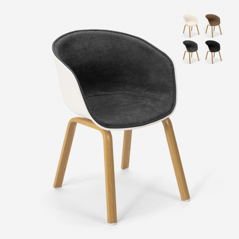 Scandinavian design armchair in wood-effect metal for bar and kitchen Bush Promotion