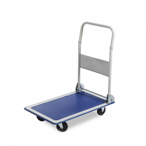 Folding trolley horizontal steel platform capacity 150 kg 4 wheels Promotion