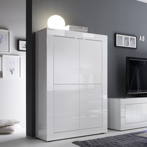 Sideboard living room kitchen 4 doors modern design white Creta Promotion