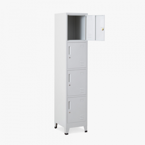 Metal column cabinet 38x45 H190 4 compartments with lock Stromboli Light Promotion